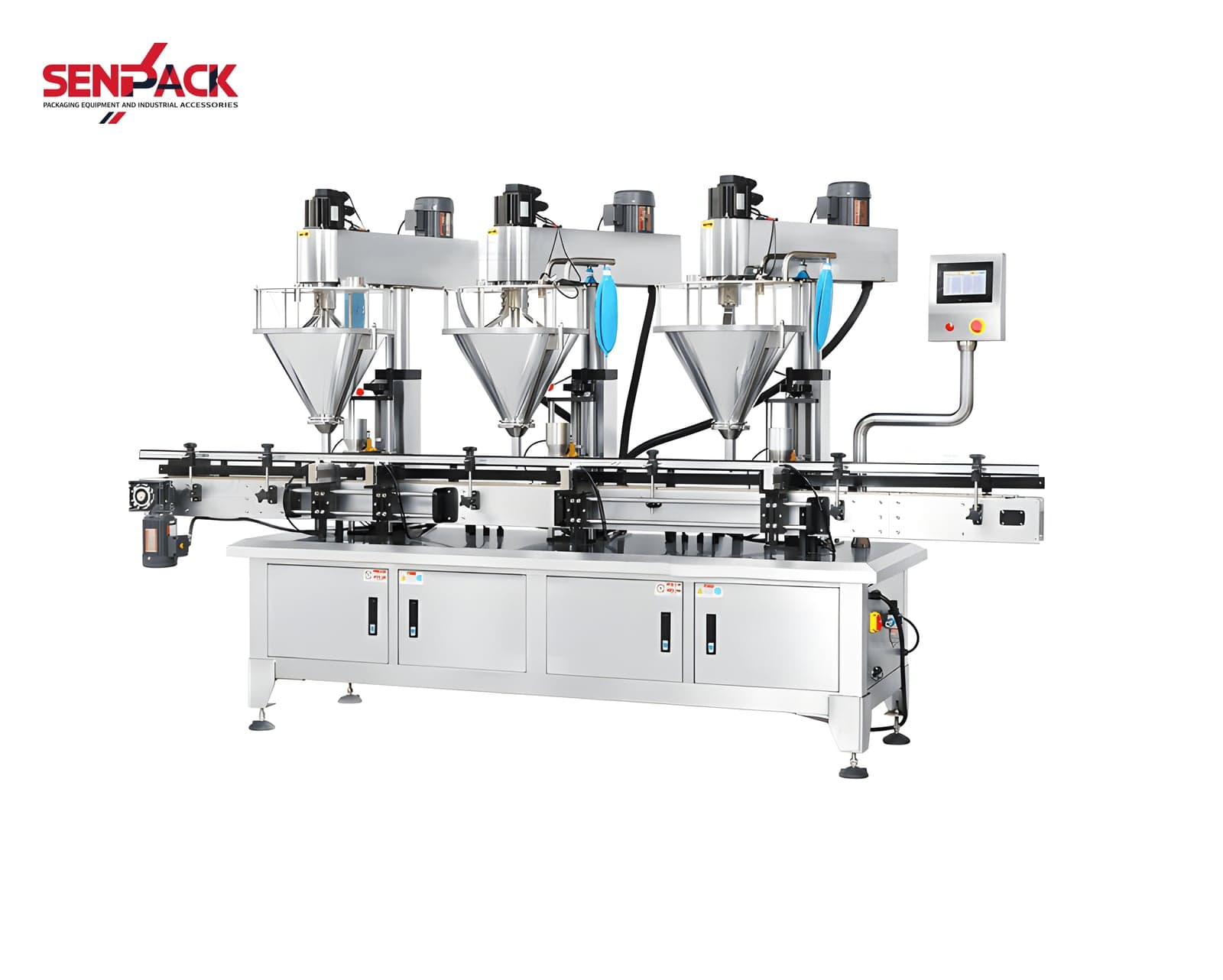 Máy Chiết Rót Bột Động Cơ Servo 3 Đầu Tự Động