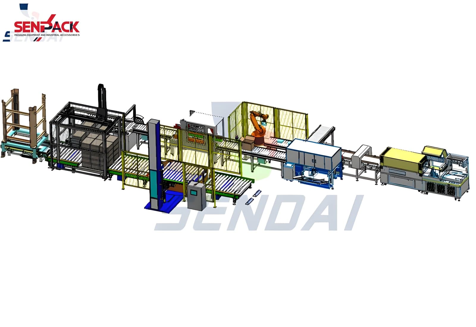 Dây chuyền đóng gói, chất xếp palletizer tự động