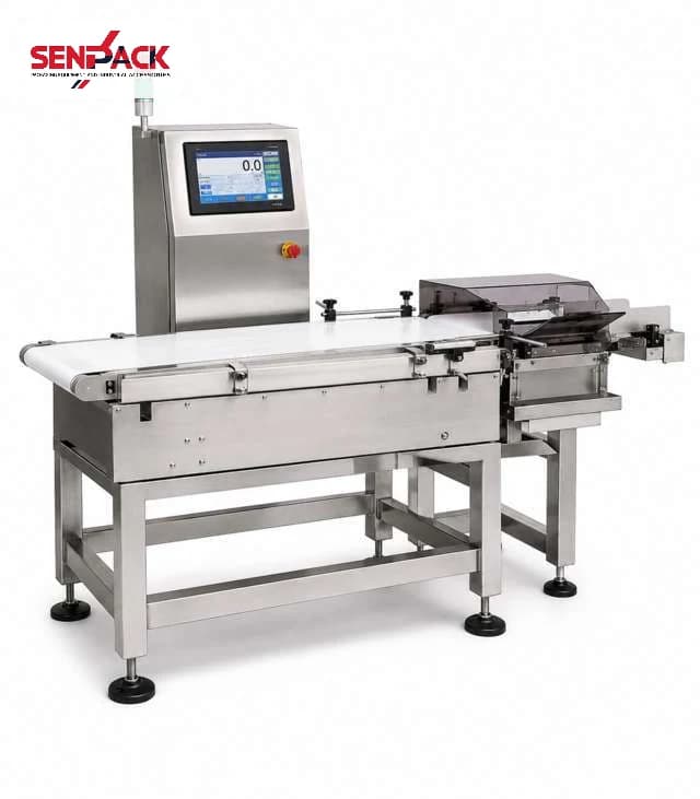 Máy kiểm tra trọng lượng tự động SENPACK CQ-XP500 checkweigher đến 40kg, kết hợp rejector